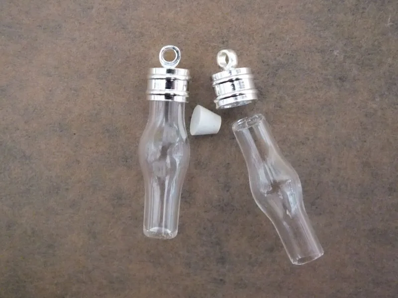 

Бесплатная Доставка! 34x8 мм маленький стеклянный флакон поп кулон, серебряное покрытие ручной работы металлическая крышка стеклянная бутыл...