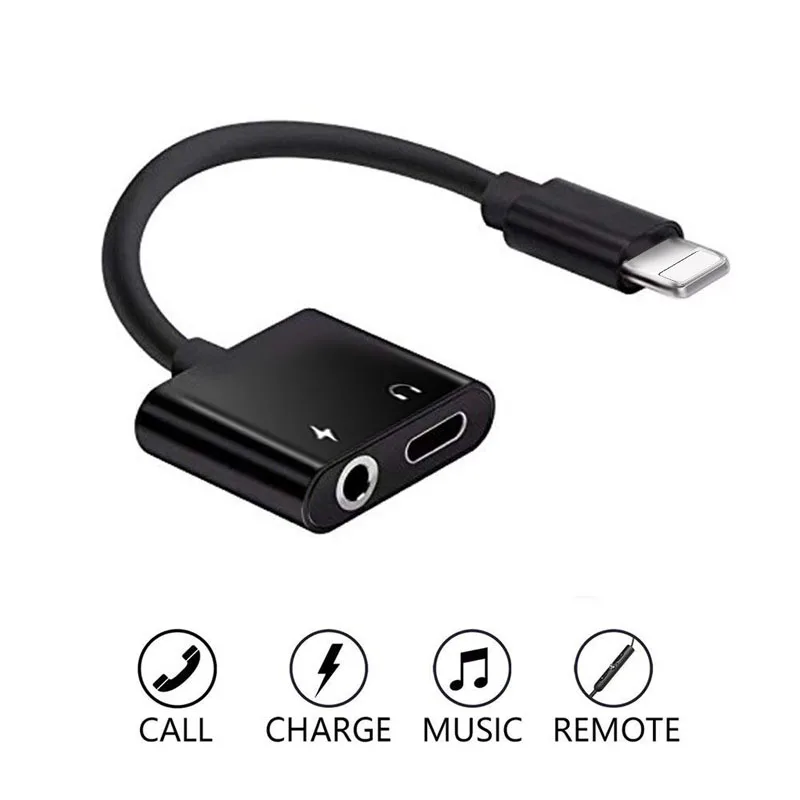 Allvcover 4 в 1 зарядки аудио для адаптера молнии металлический корпус iphone 7 8 plus X iOS