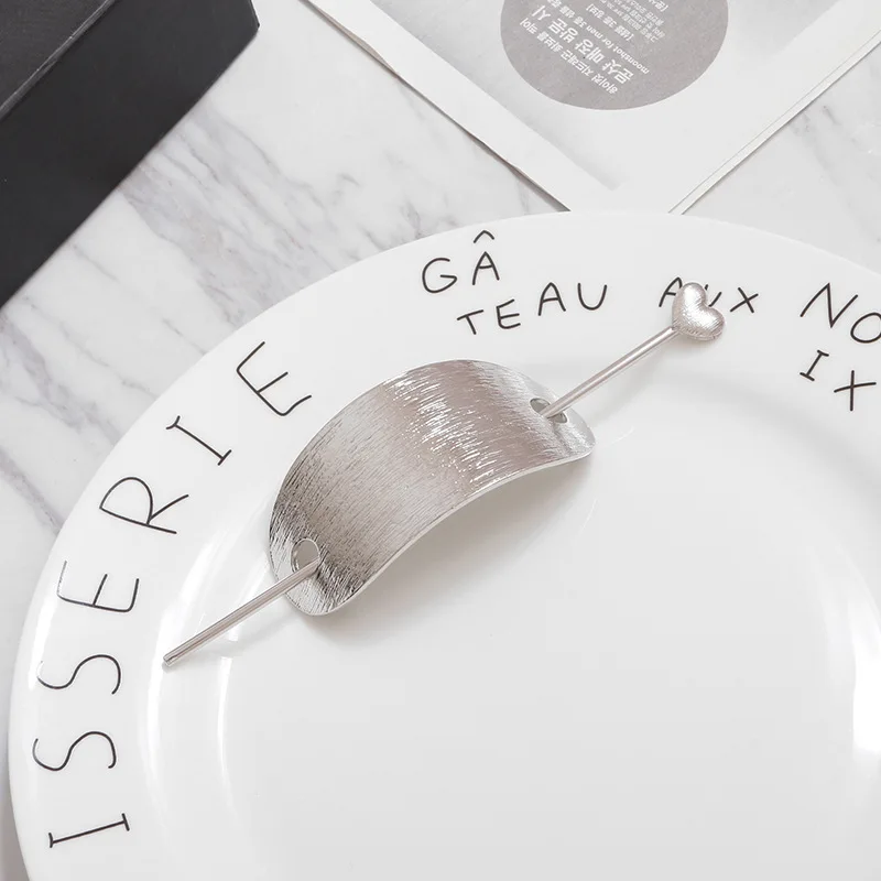 Корейская Женская Геометрическая Луна треугольная шпилька для волос из сплава