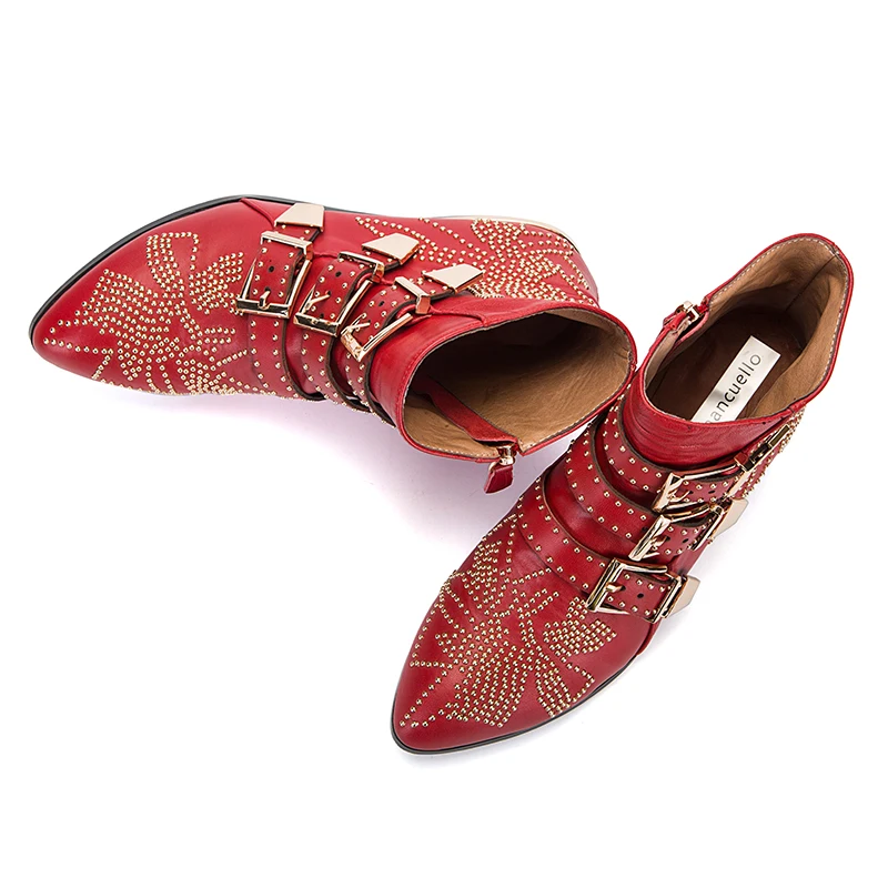 Mancuello/23 конструкции Пояса из натуральной кожи с заклепками зимние сапоги для