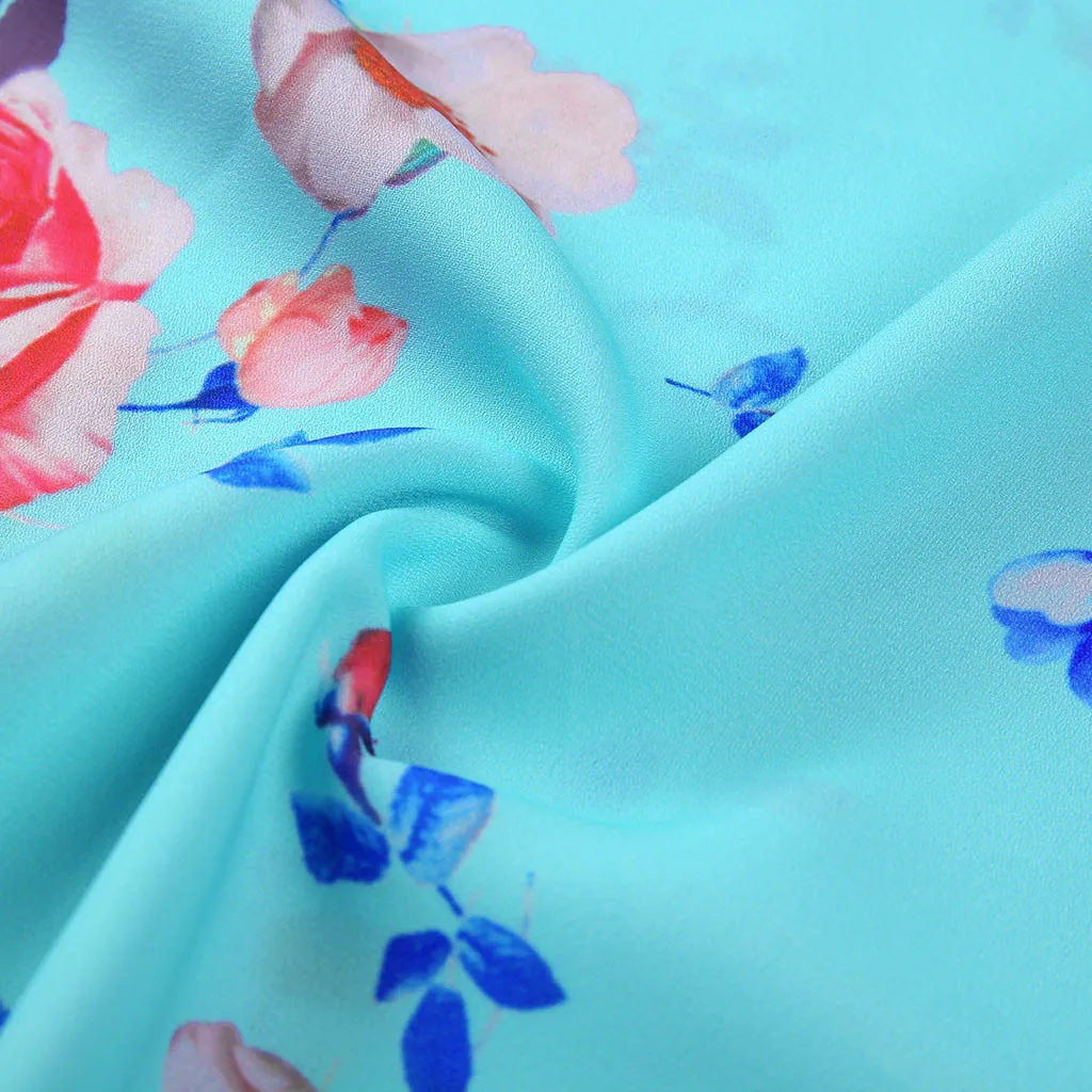 Женская Повседневная с открытыми плечами цветочным принтом коротким рукавом