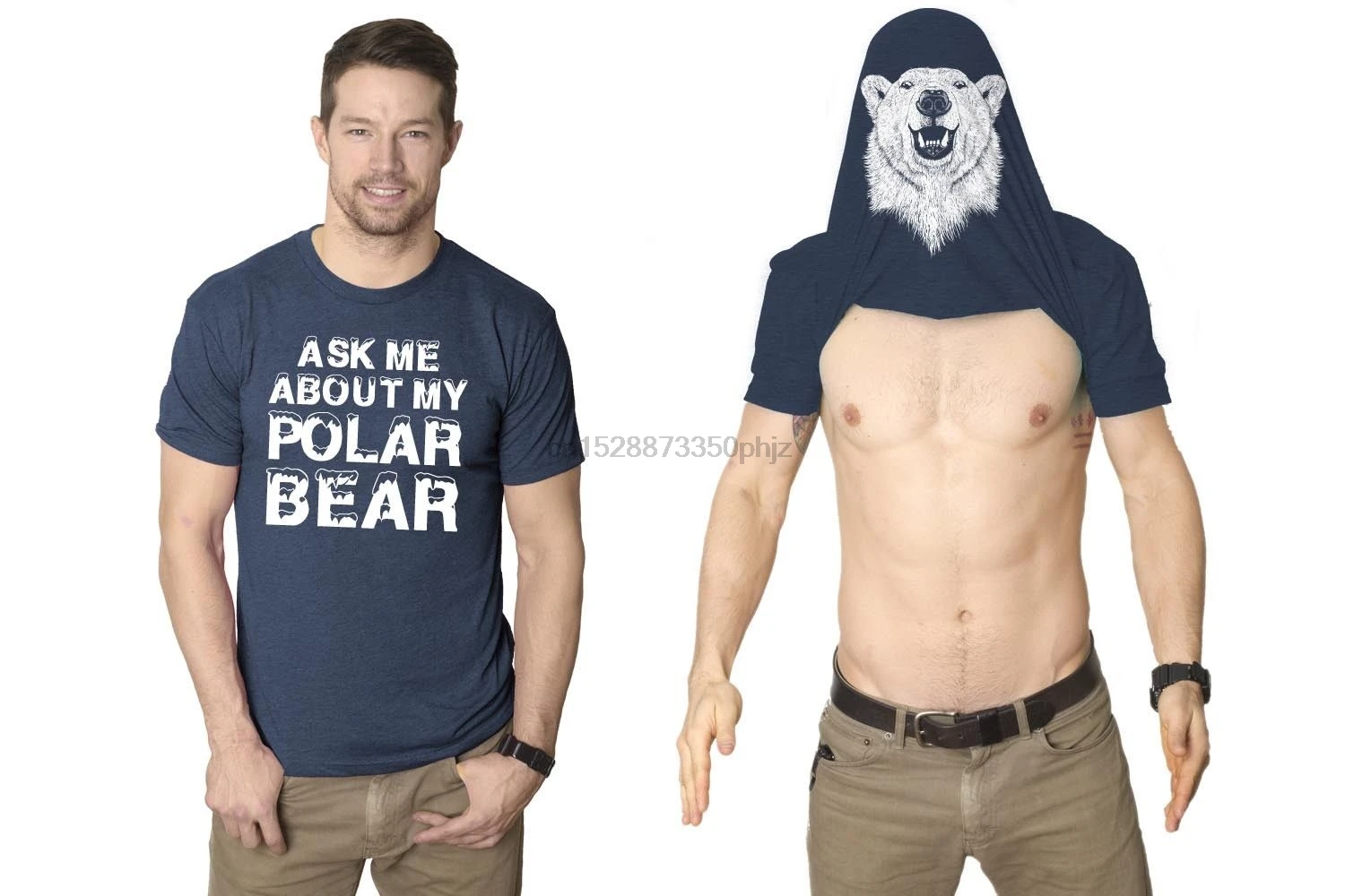 Футболка с надписью Ask Me About My Polar Bear забавная футболка изображением животных из