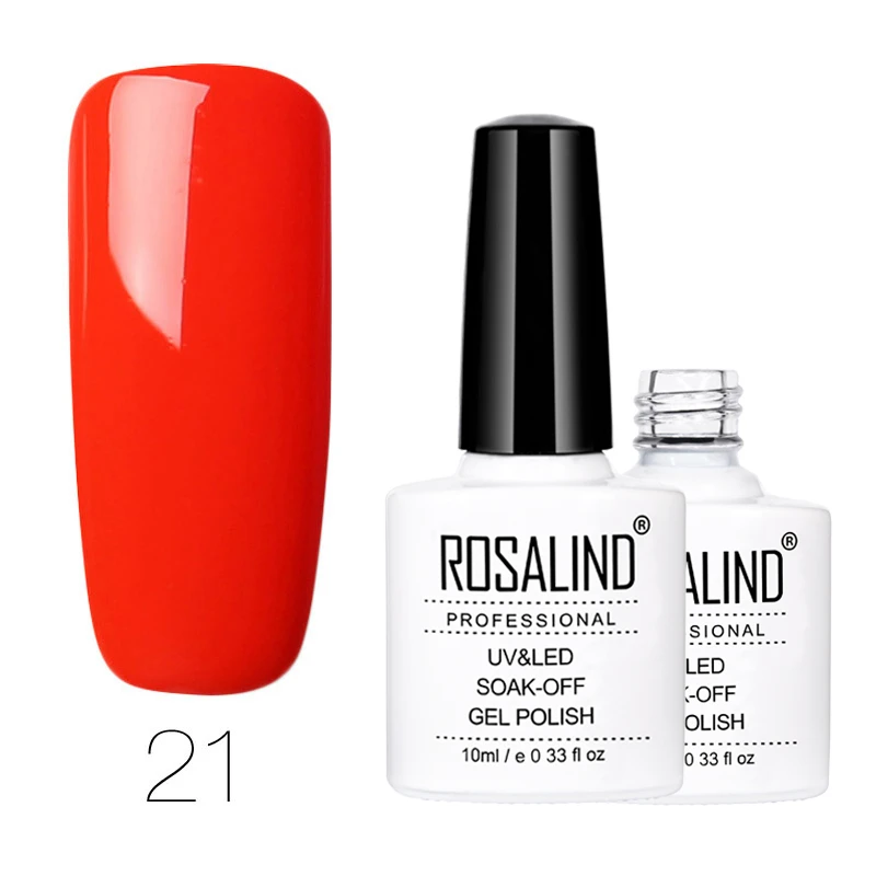 21 ROSALIND гель лак 10 мл 01-58 чистые цвета УФ-гель для ногтей Vernis Полупостоянный УФ-прайм для нейл-арта набор для Maincure - Цвет: 21