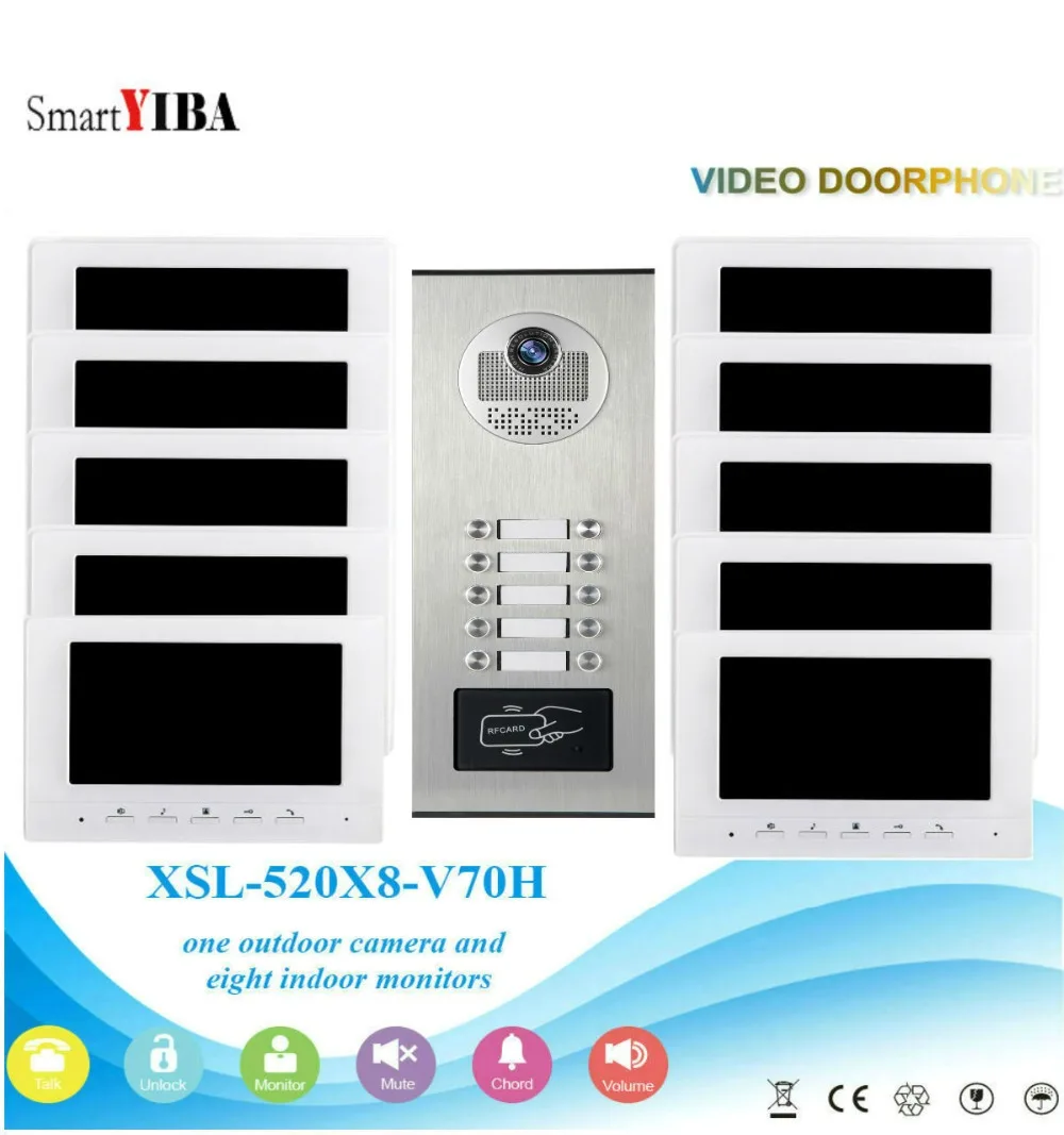 SmartYIBA проводной 7 &quotЖК монитор видео домофон система устройство чтения RFID двери