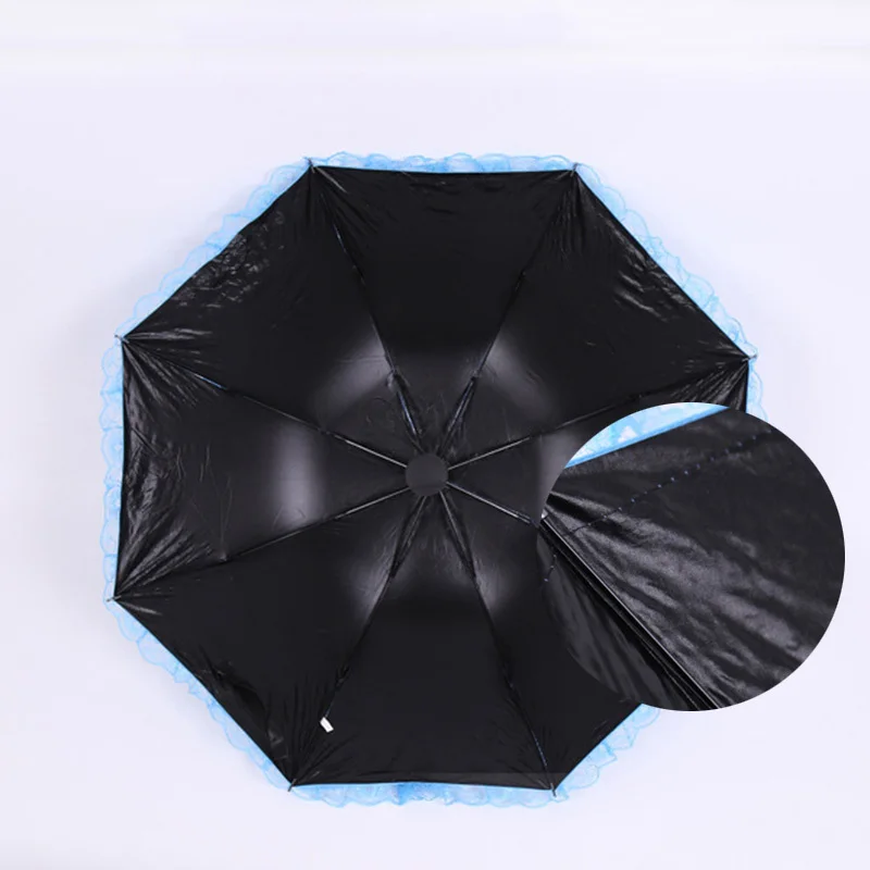 Umbrella for Rain Sunny Women Kids 3 Folding Light and Durable 300g 8K Strong Lace Umbrellas 4 Colors |