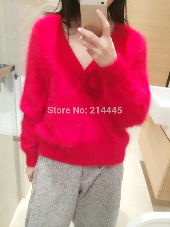 100% Genuine mink cashmere sweater women's Plush pure sweaters pullovers basic coat free shipping JN214 | Женская одежда