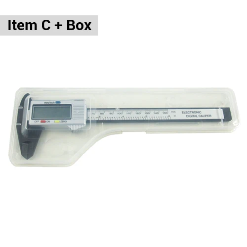 ItemC Caliper-Box WIRLDLIGHT 150 мм пластиковый цифровой Электронный штангенциркуль 6 дюймов HD штангенциркуль из углеродного волокна микрометр - Цвет: ItemC Caliper-Box