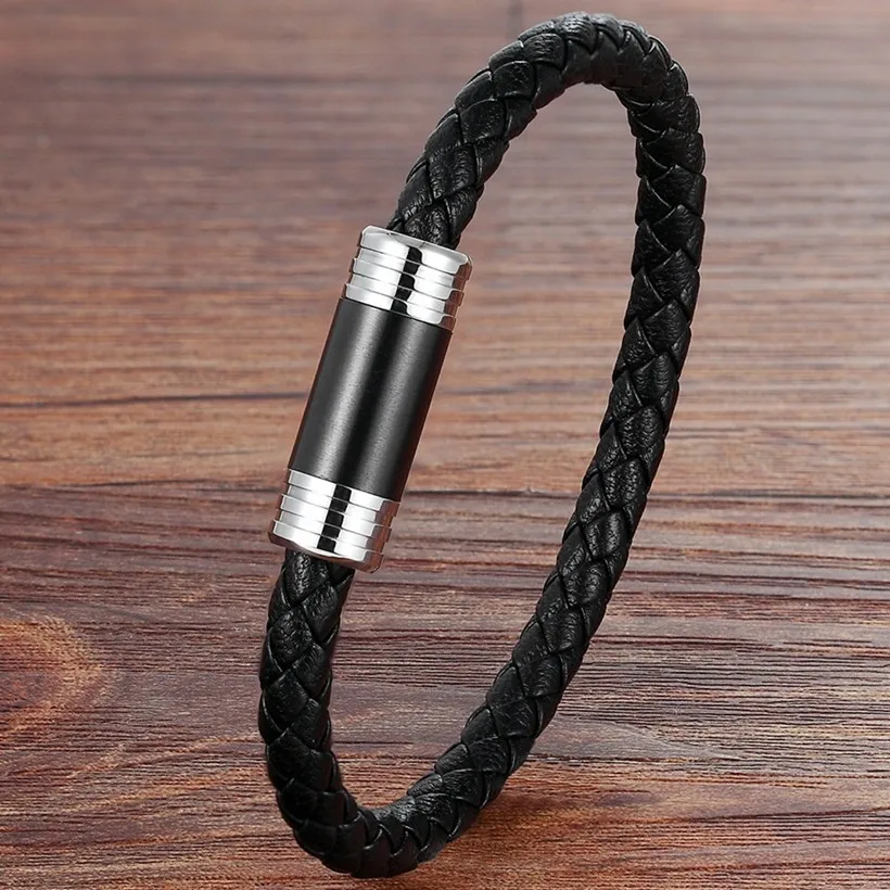 Bracelet 1 TYO подарок на день отца простой дизайн 5 стилей на выбор 19/21 см из натуральной кожи браслет Нержавеющая сталь аксессуары ювелирные изделия - Окраска металла: Bracelet 1