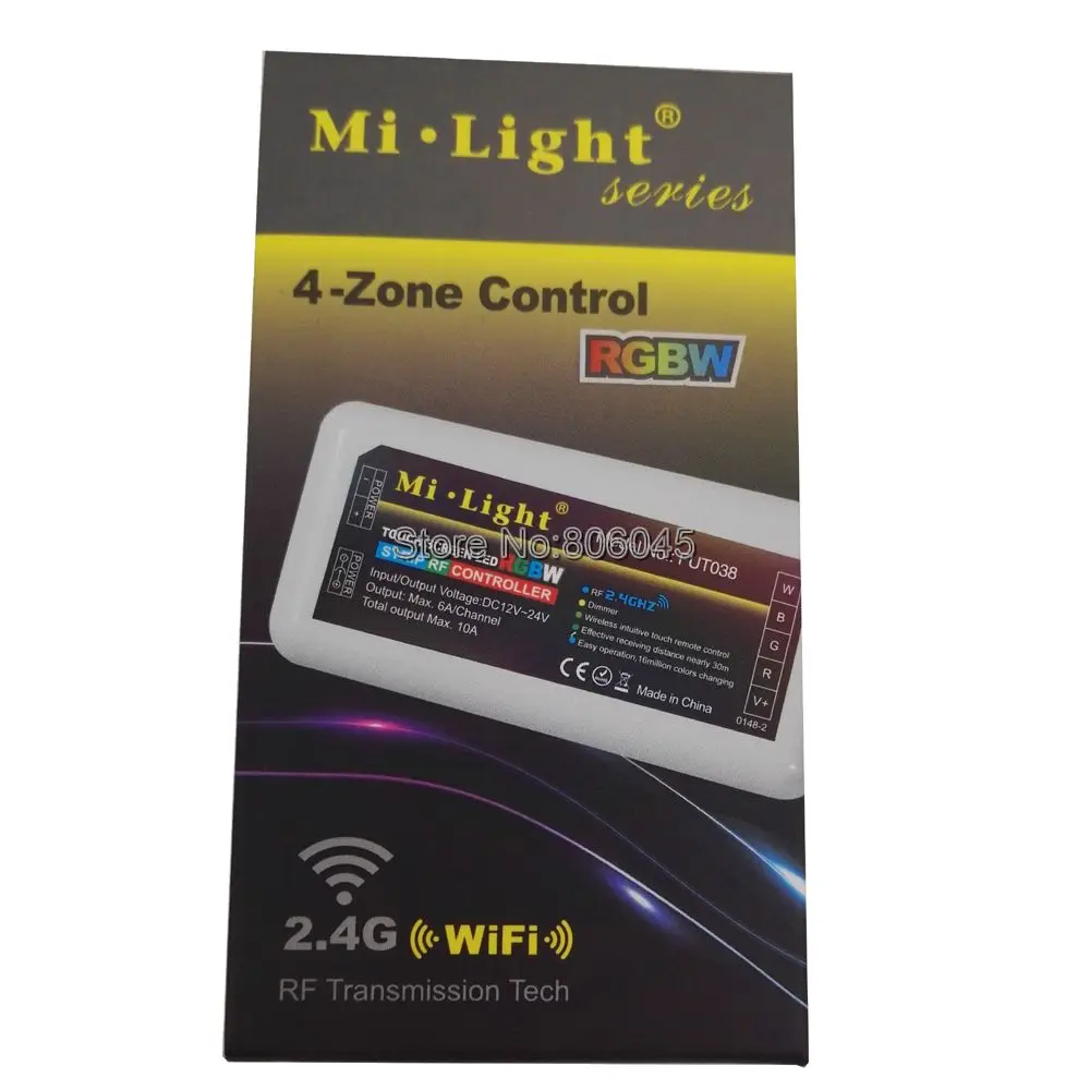 MiLight RGBW 4 зоны светодиодный контроллер DC12 24V 10A FUT038 для полосы 2 4G RF Беспроводной