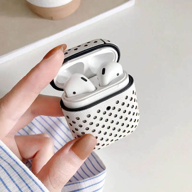 Чехол наушники для Apple Airpods Bluetooth беспроводной протектор наушников кожаный чехол