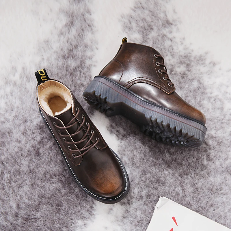 Женские ботинки martens scarpe donna; женские Ботинки martin; botines mujer; ботильоны; женские теплые зимние ботинки на меху с градиентом