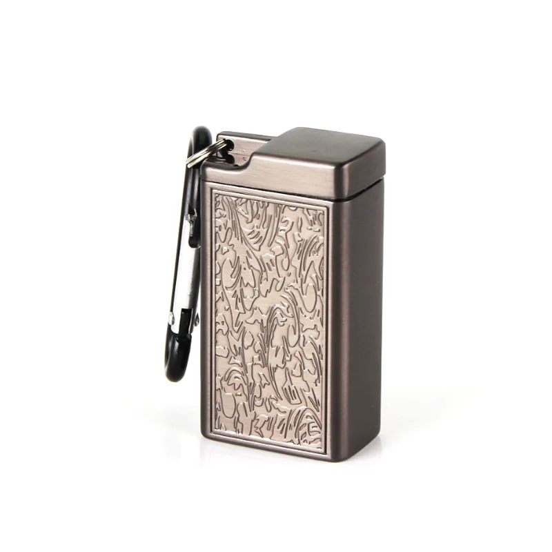 Fashion Portable Mini Ashtrays Sealed Metal Ashtray For Travel Storage cigarette Butt Keychain Pendant Men's pocket Gadget