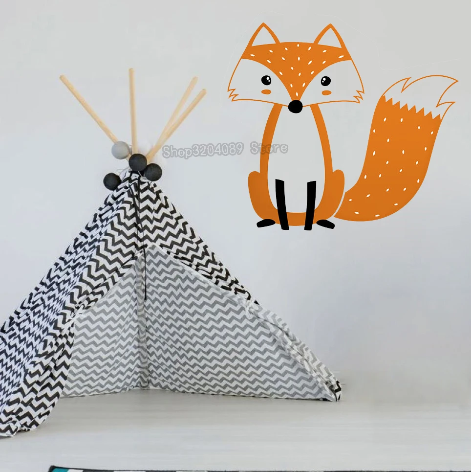 Симпатичные разноцветные лесной лиса настенные Стикеры s декора стен в детской
