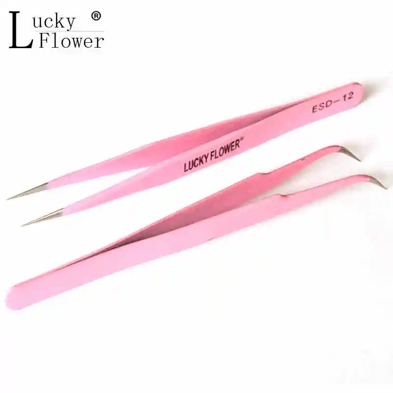 2 шт. пинцет для наращивания ресниц из нержавеющей стали|eyelash extension tools|extension toolseyelash
