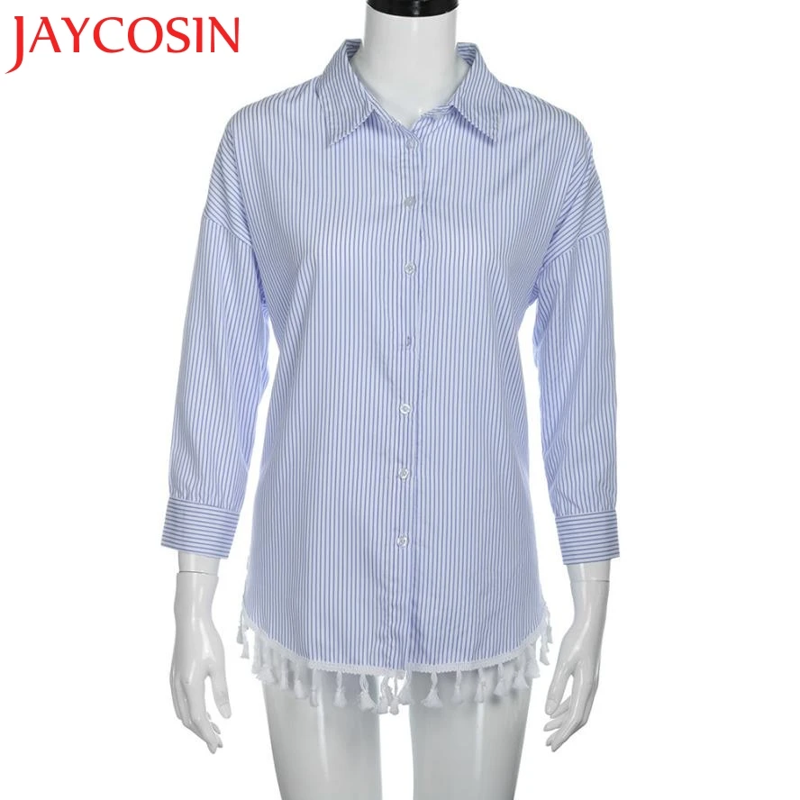 Женская блузка с длинным рукавом в полоску свободного покроя|women blouses|women blouse