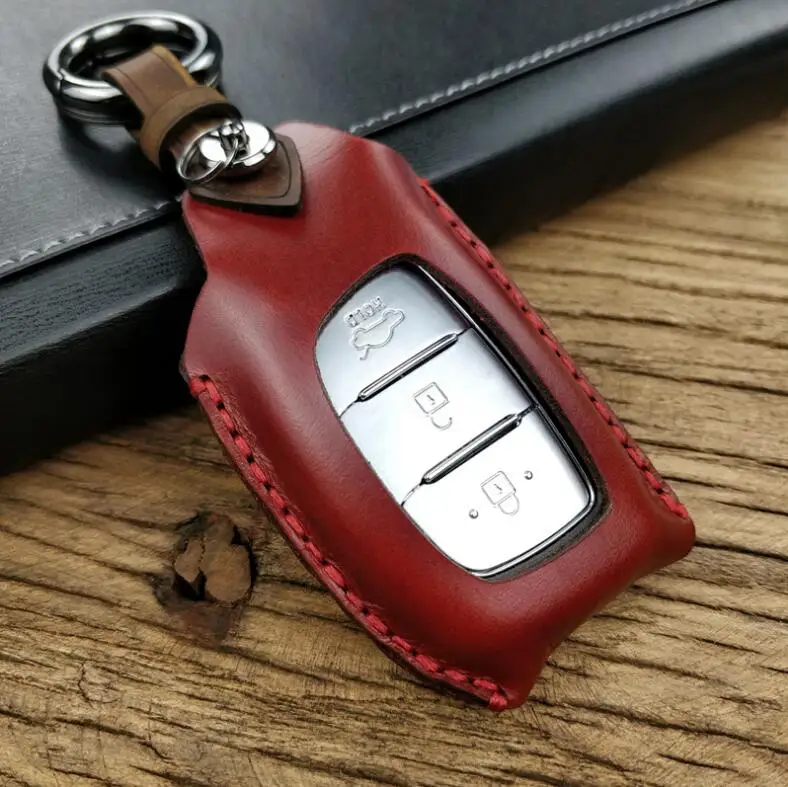 Ручной работы автомобильный чехол держатель для ключа карман Hyundai IX25 IX35 Tucson Sonata