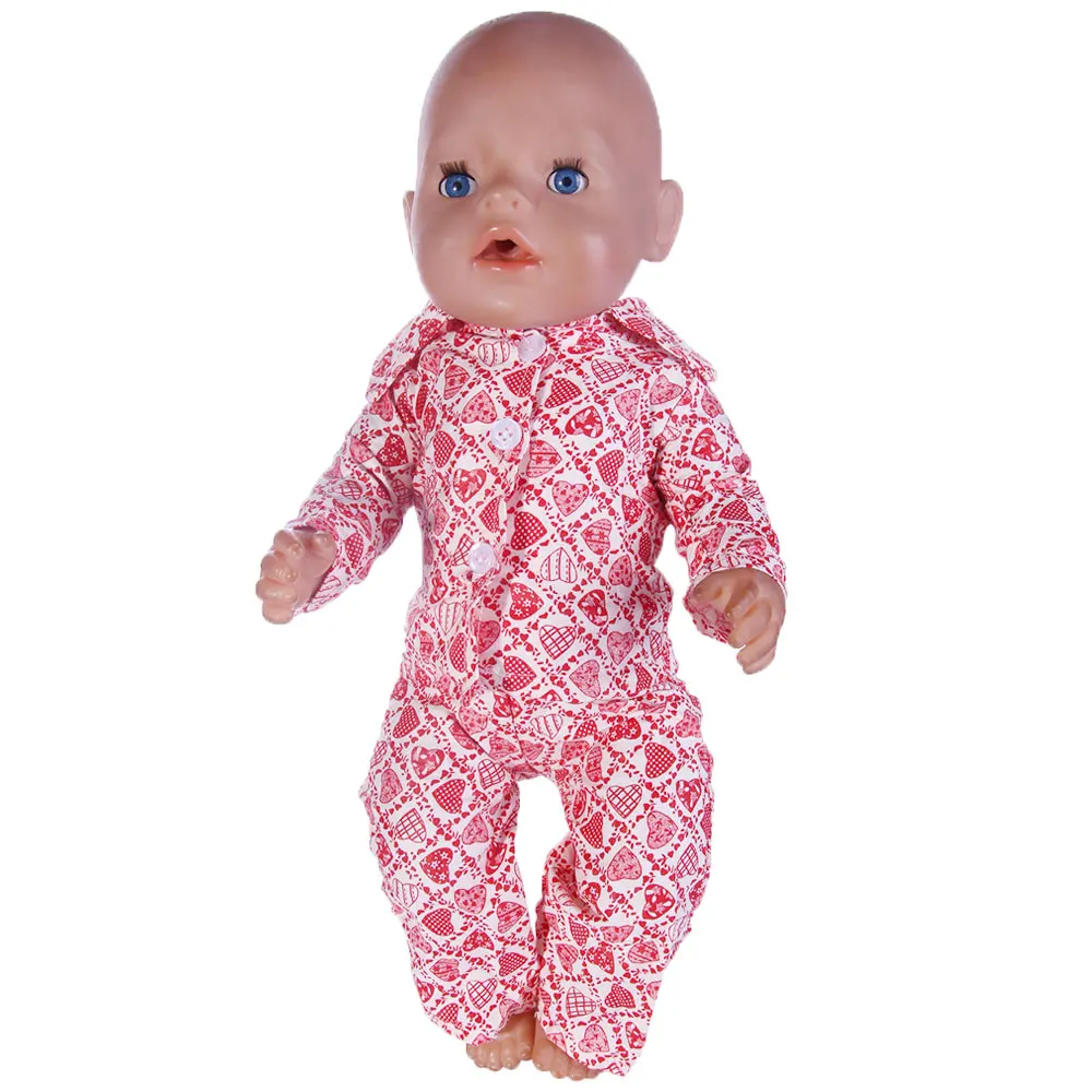 Пижама в сердечко комплект одежды для детей 43 см лучший подарок на день рождения