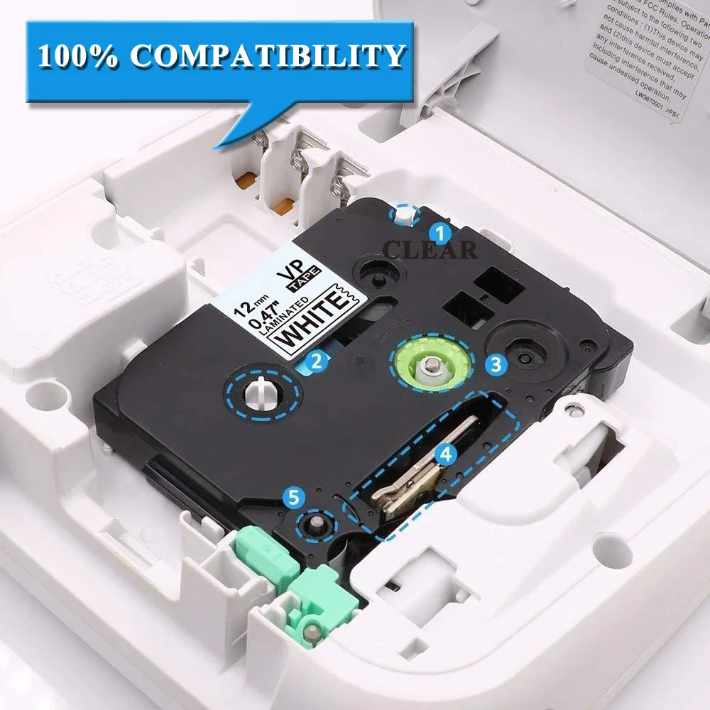 Для TZe 233 клейкая лента 12 мм синий на белом для Brother p touch PTH110/PT D200/PTD600/Pt d400 маркиратор