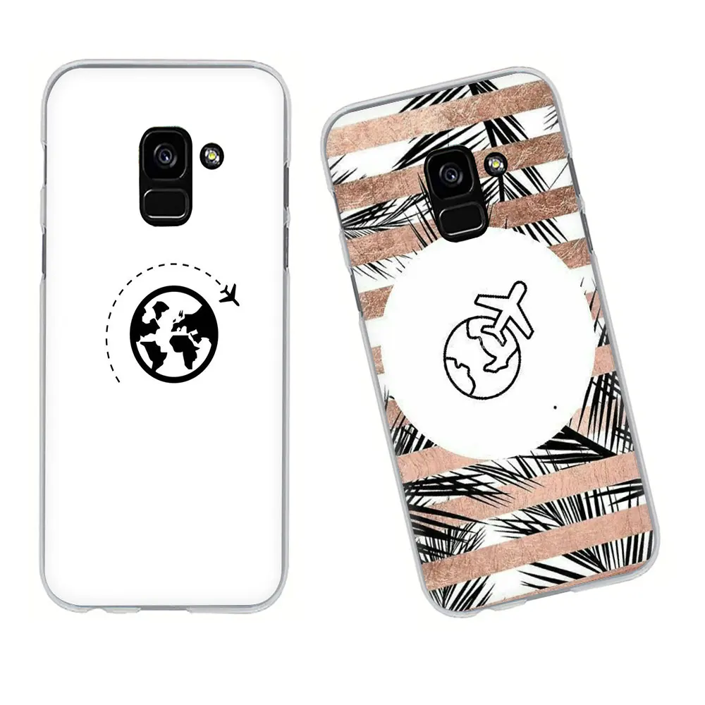 Твердый чехол для телефона Travel the world с бумажным самолетом Galaxy A5 2017 A6 7 8 9 2018 A10S 20S 30S