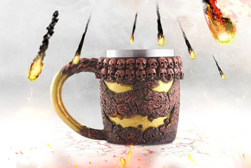 Креативные 3D бронзовые кружки Monster Skulls кружка из нержавеющей стали с двойной