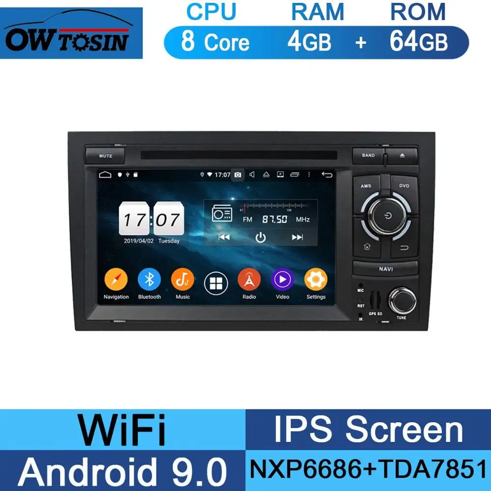 64G " ips 8 ядерный 4G+ 64G Android 9,0 автомобильный DVD радио мультимедиа gps Navi для Audi A4 B6 B7 S4 2002-2008 DSP CarPlay Parrot BT стерео - Цвет: 64G