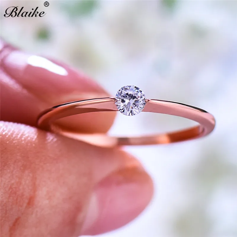 Blaike 925 Серебряные кольца для женщин укладки минималистский обручальные