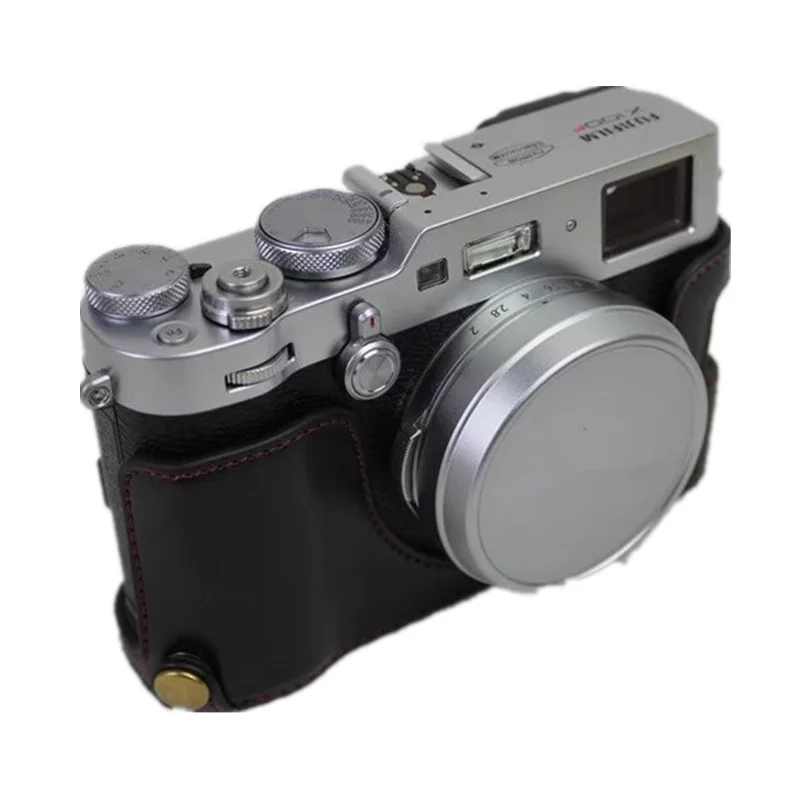 Чехол из искусственной кожи для Fujifilm Fuji X100F черный/кофейный/Коричневый
