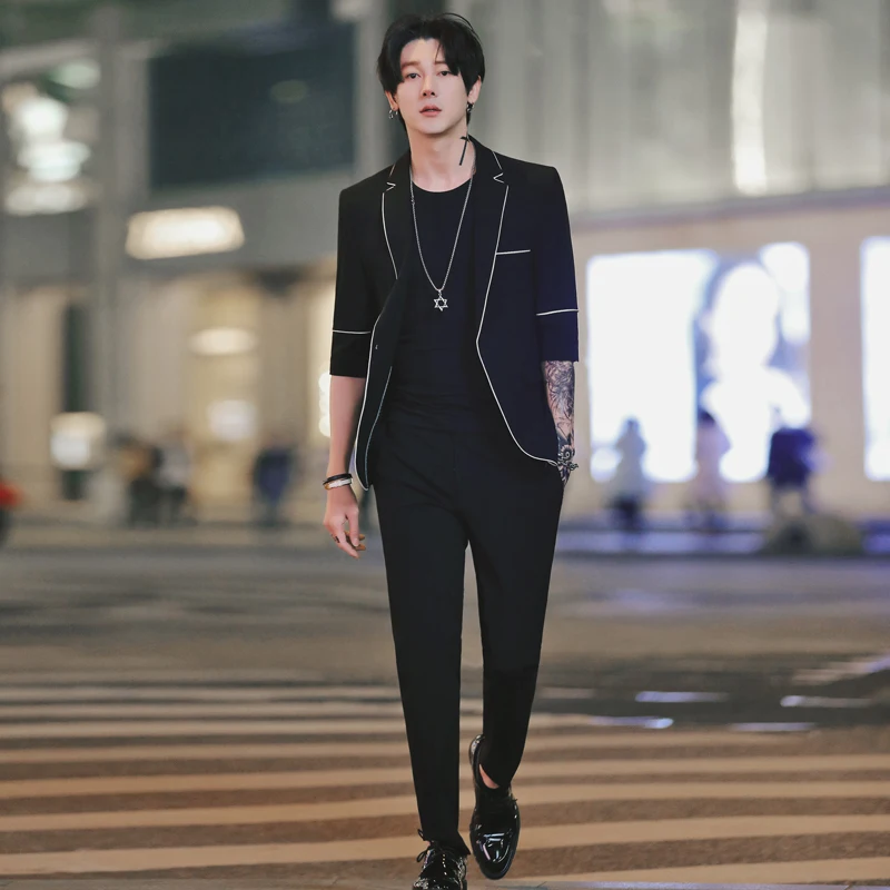 Мужской Блейзер черный костюм Homme бежевый мужской блейзер s Terno Masculino | Мужская