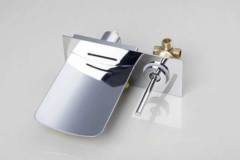 Бесплатная доставка настенный светодиодный кран для ванной комнаты с одной