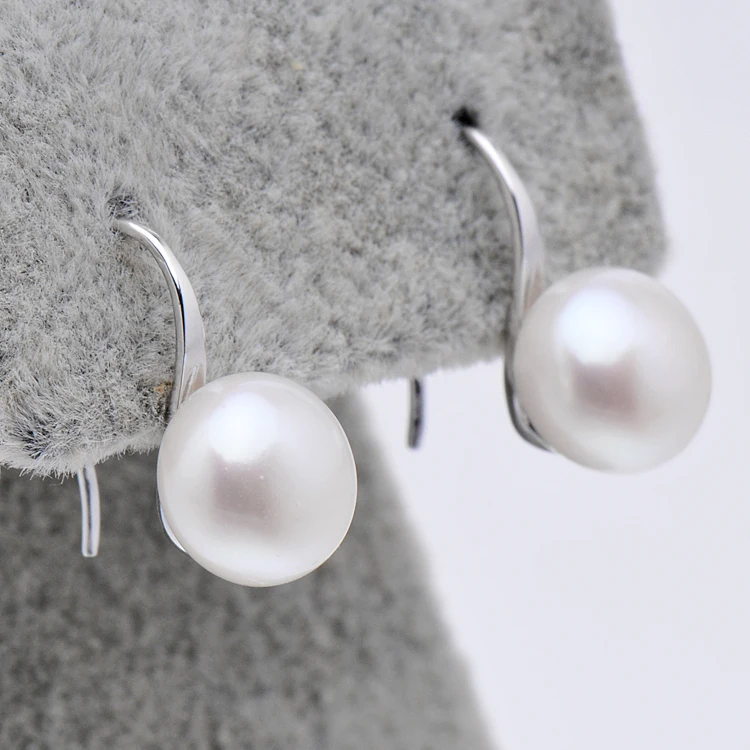 Серьги Капли FEIGE с жемчугом 925 стерлингового серебра натурального белого плоского круглого жемчуга для женщин Ювелирные изделия 767