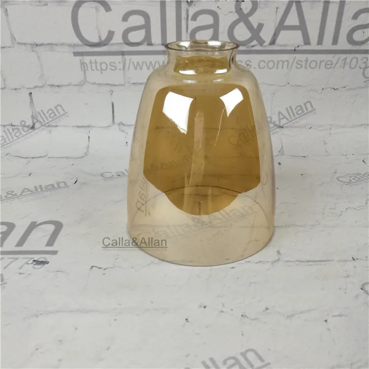 Янтарный/прозрачный стеклянный абажур D140mmX160mm DIY светильник конус подвесной