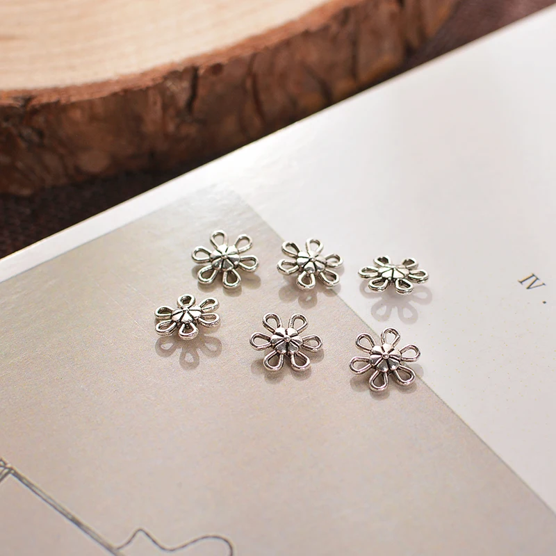 DIY jewelry accessories 10*10MM alloy ancient silver sun flower shape 50pcs/lot handmade materials. | Украшения и аксессуары