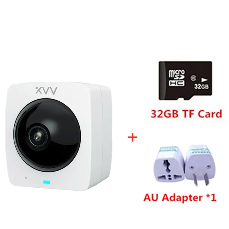 add AU adapter card Новая смарт-панорамная ip-камера XiaoVV HD 1080P 360 ° панорамная AI Humanoid Обнаружение ночная версия работа с приложением Mijia - Цвет: add AU adapter card