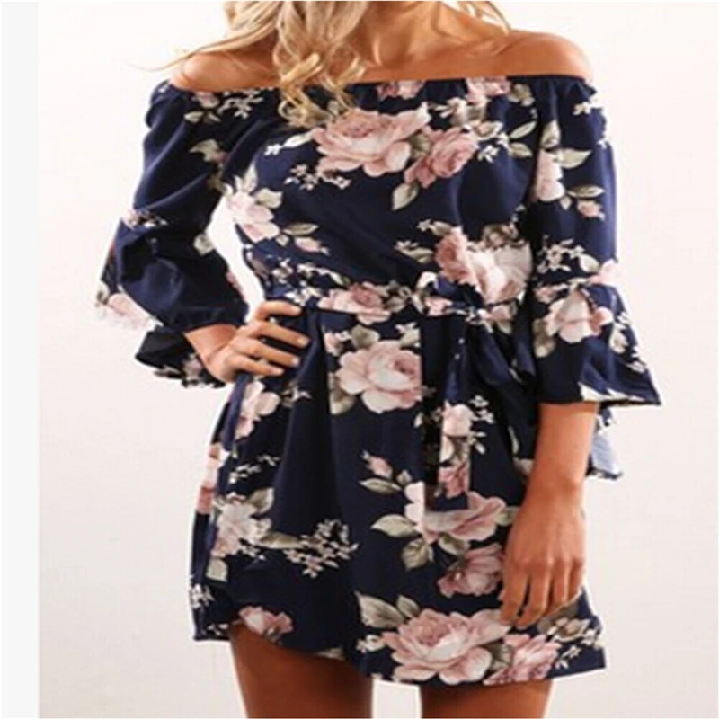 3 вида стилей женский комбинезон с открытыми плечами и принтом сексуальный