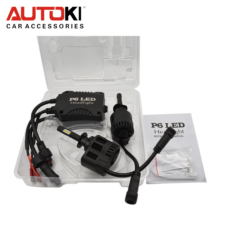 Autoki супер яркие P6 H1 H3 H7 H11 9005 9006 9012 9004 9007 Автомобильные светодиодные фары 90