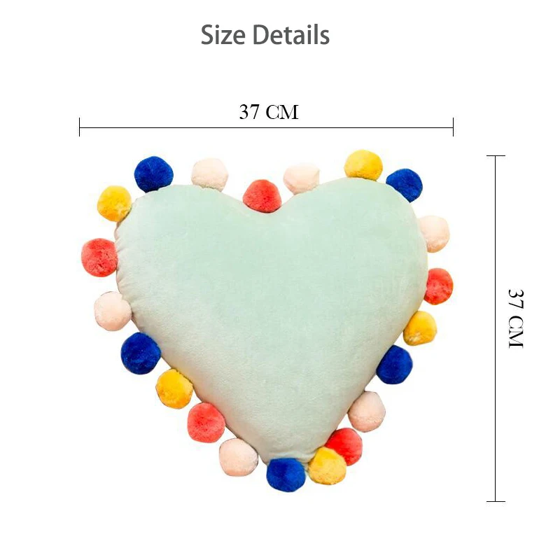 

Ins Cute Baby Pillow Soft Cotton Heart Shape Pillow Cushion Bolsters For Newborns Baby Room Decoration Photo Props Accessories