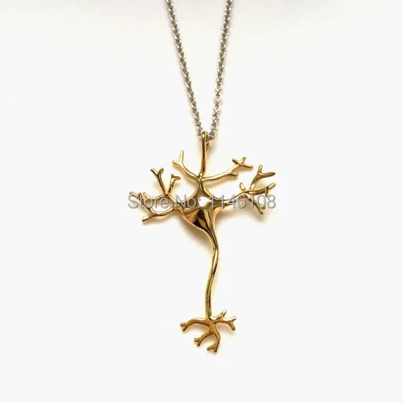 Ожерелье с подвеской в виде нейрона 3D принтом|pendant necklace|science jewelryneuron necklace |