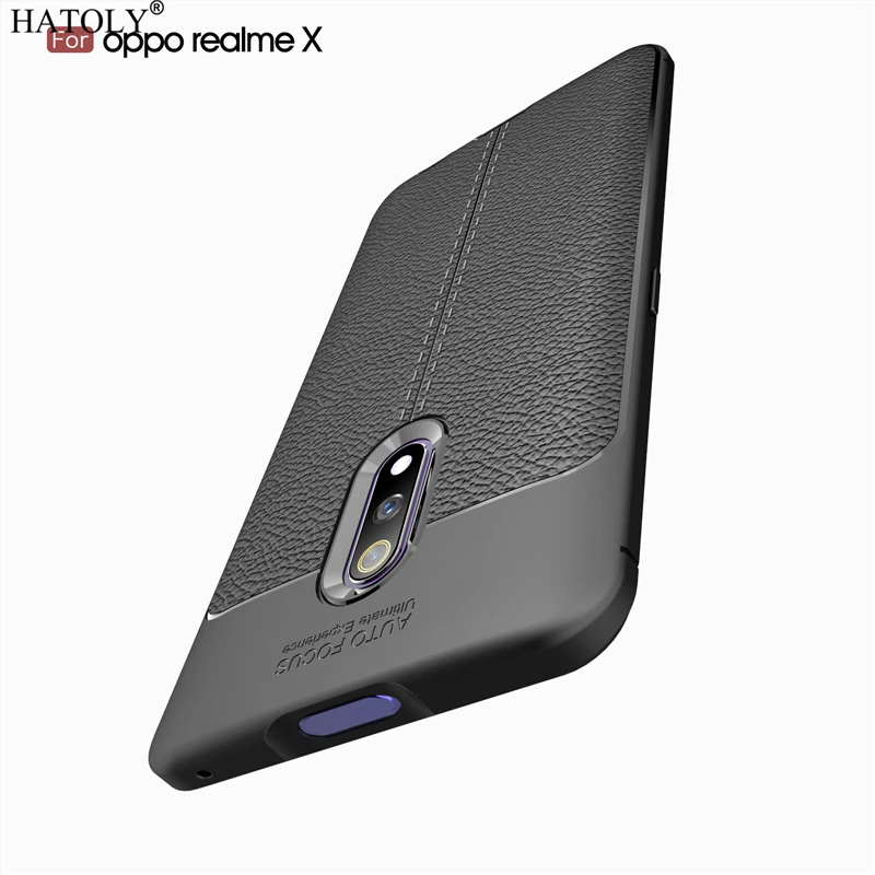 hatoly case for oppo realme x pattern pu leather dirty resistant soft tpu silicone back cover for oppo realme x fundas rmx1901 free global shipping