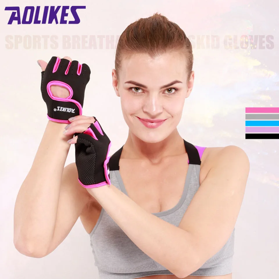 AOLIKES Спортивная перчатки на пол пальца дышащий Вес подъема Фитнес для