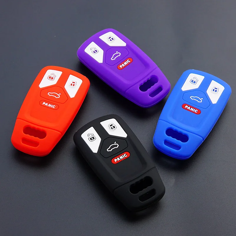 Резиновый силиконовый чехол брелок для ключей защитный Audi 2018 2019 A4 allroad B9 Q5 Q7 TT TTS