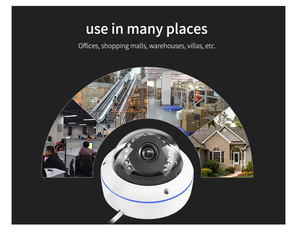 USAFEQLO широкоугольная купольная камера Metail HD IP камера 4MP 5MP 8MP Крытый Открытый H.264/H.265 камера 15 светодиодов cctv Камера