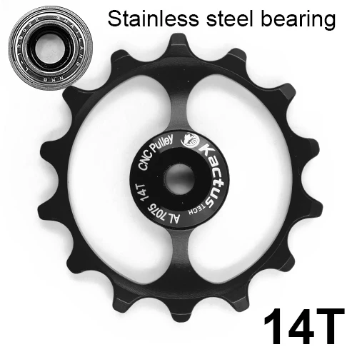 stainless steel 10 12g 14t велосипед керамический задний переключатель опорное колесо al7075 cnc механической обработке подшипник шкива дорожный велосипед направляющий ролик 4/5/6 мм - Цвет: stainless steel 10