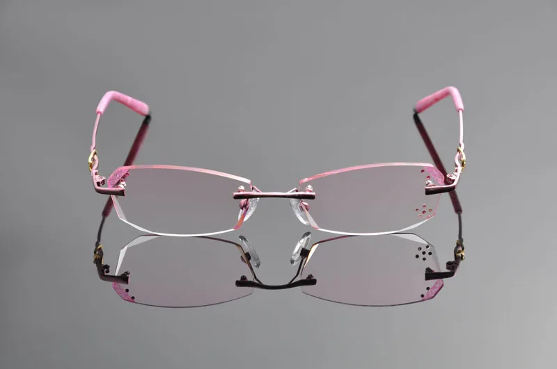 Новинка 2016 брендовые элегантные женские очки без оправы с бриллиантовой оправой