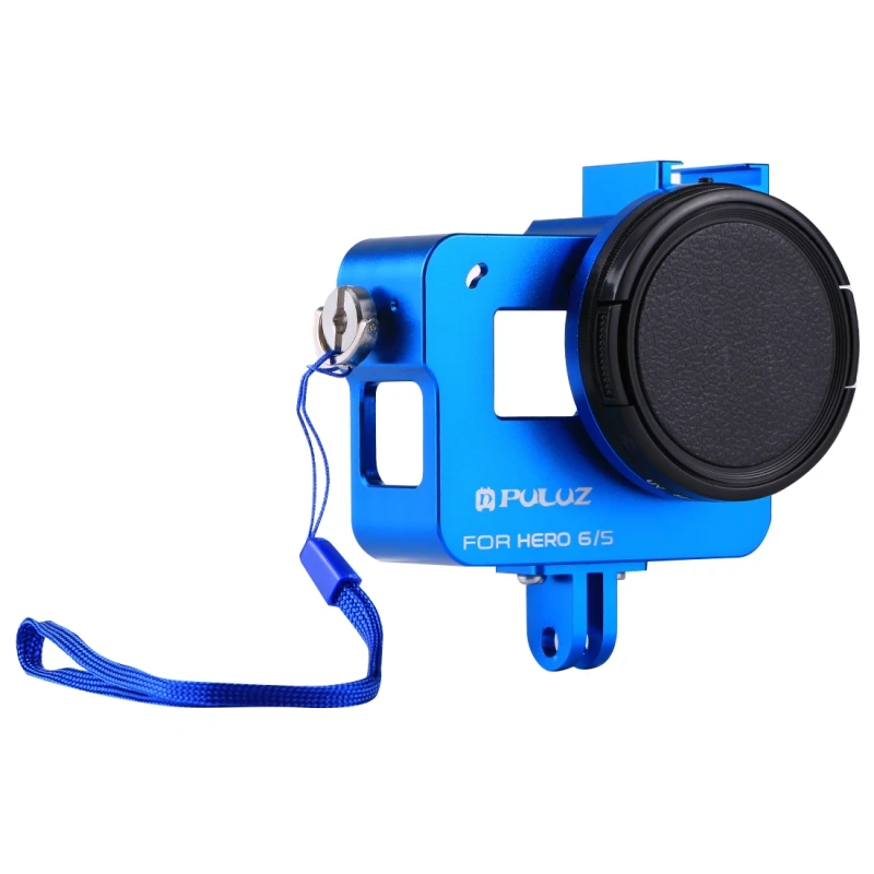 Корпус рамка для GoPro HERO 7 черный 6/5 жесткая Защитная клетка+ 52 мм УФ-объектив чехол для Go Pro Hero2018 7 6 5 Аксессуары - Цвет: Blue