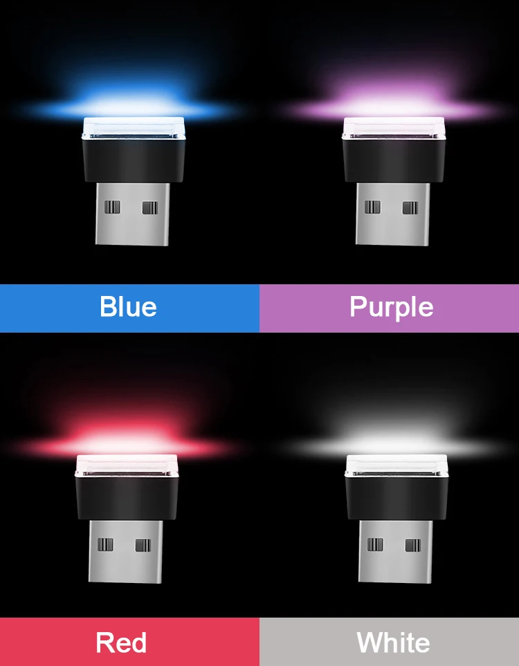 Светодиодная атмосферная лампа для автомобиля декоративный USB светильник