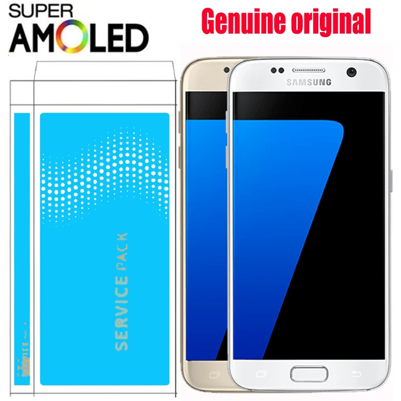 Оригинальный 5 1 ''черный серебристый золотой ЖК дисплей для SAMSUNG Galaxy S7 SM G930F