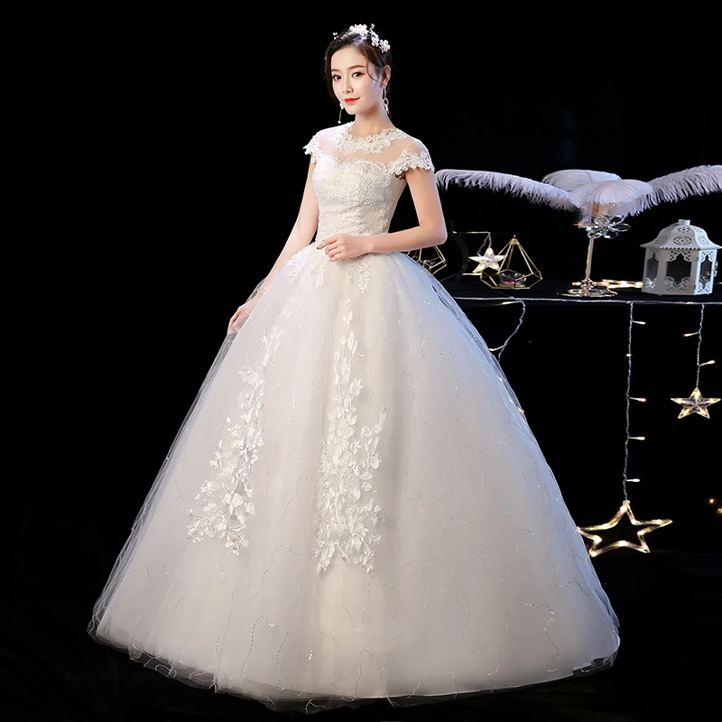 Свадебное платье на шнуровке свадебное женское принцессы с вышивкой бальные