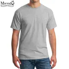 Мужская хлопковая футболка с коротким рукавом, брендовая Однотонная футболка с круглым вырезом, лето 2019