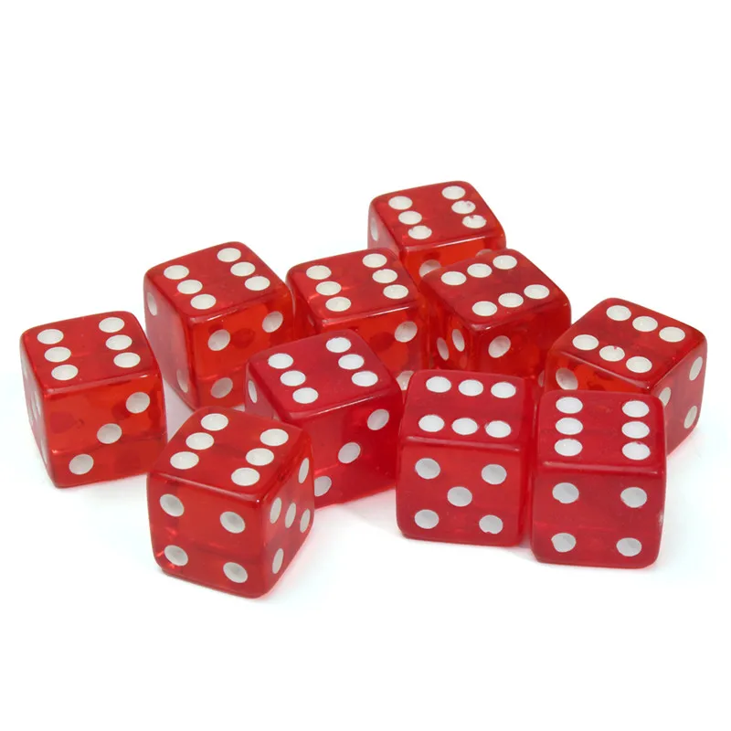 Прозрачные Акриловые игровые игральные кости 10 шт./лот 19 мм шестигранные