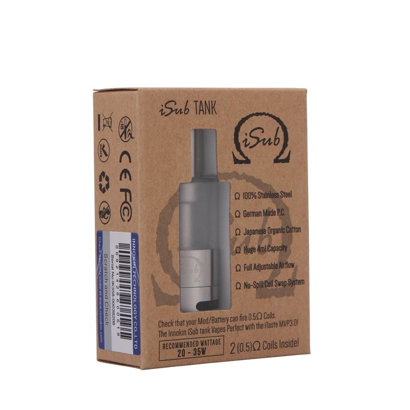 Оригинальный резервуар innokin iSub 4 мл японский органический хлопок впитывающий